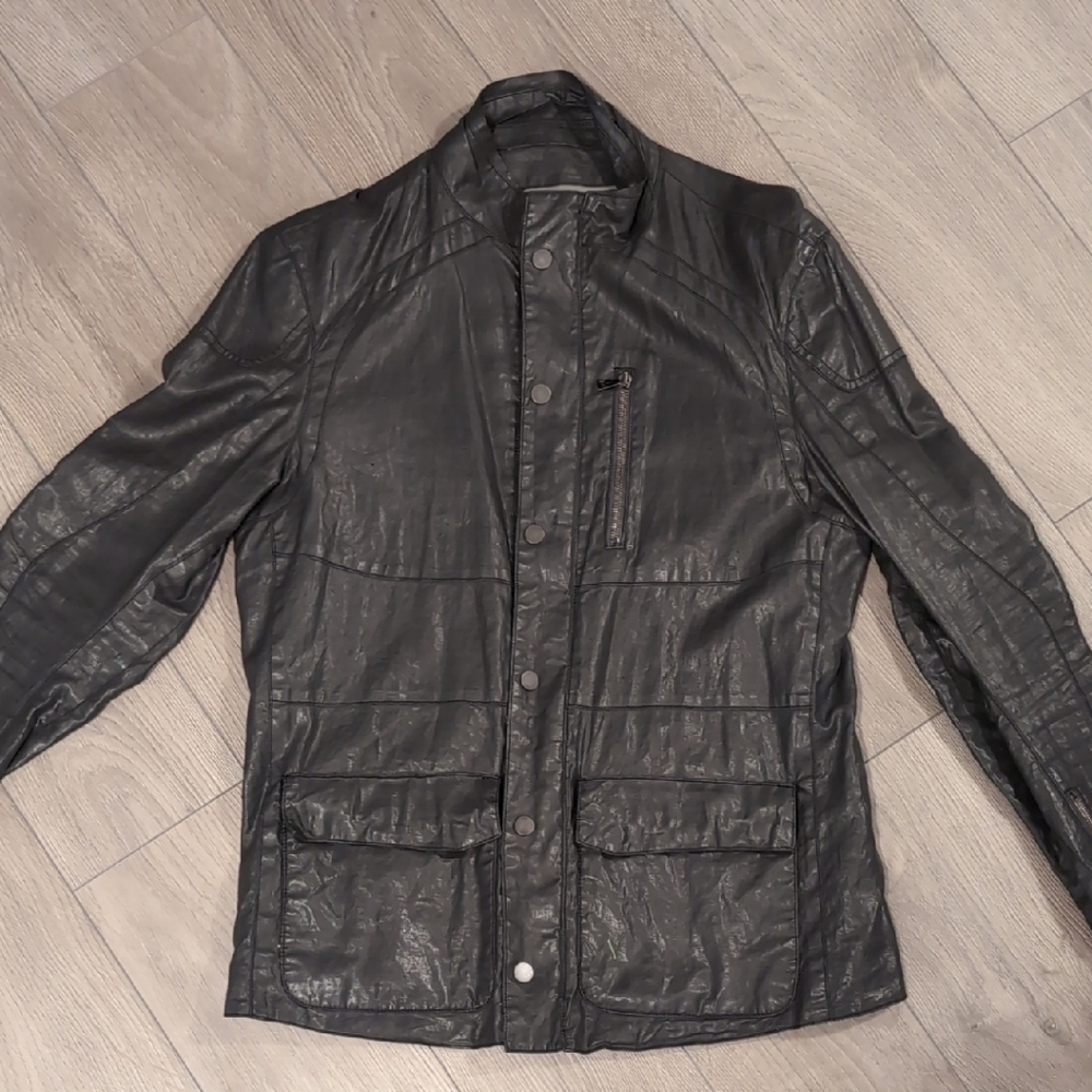 Men's Metallic Charcoal Linen Jacket